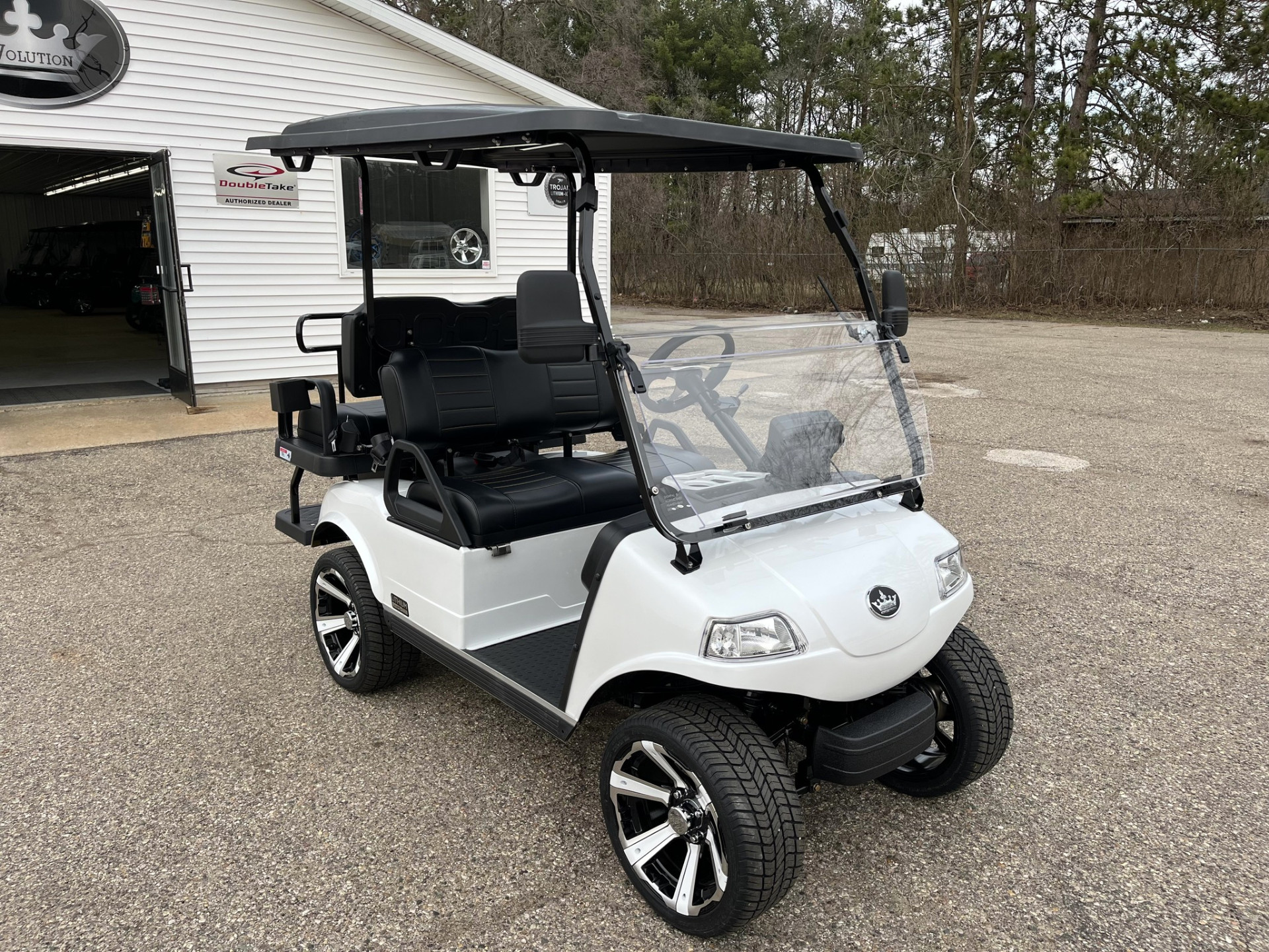 White Golf Cart